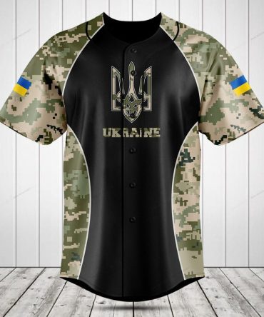 Ukraine Camo Baseball Jersey – Stylish Military-Inspired Sportswear, Unisex