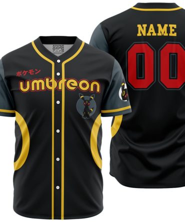 Umbreon Eeveelution Pokemon Personalized Baseball Jersey For Fans