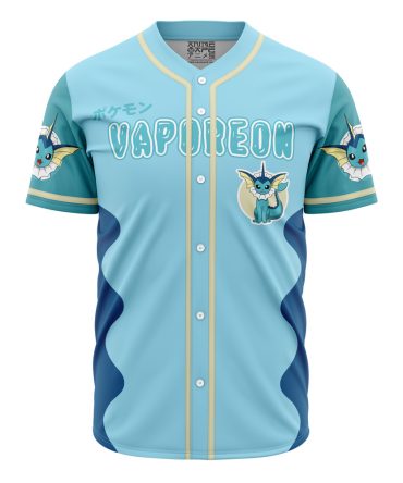 Vaporeon Baseball Jersey - Cool Blue Pokémon Fan Apparel For All Ages
