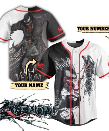 Custom Venom Baseball Jersey – Personalize With Your Name & Number – Striking Split Design