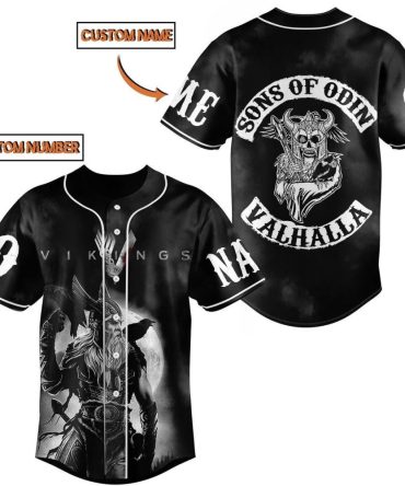 Custom Sons Of Odin Viking Jersey - Personalized Name & Number - Valhalla Warrior Design