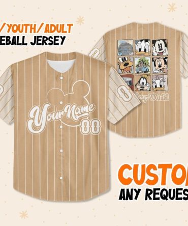 Customizable Kids/Youth/Adult Baseball Jersey - Add Your Name & Favorite Characters
