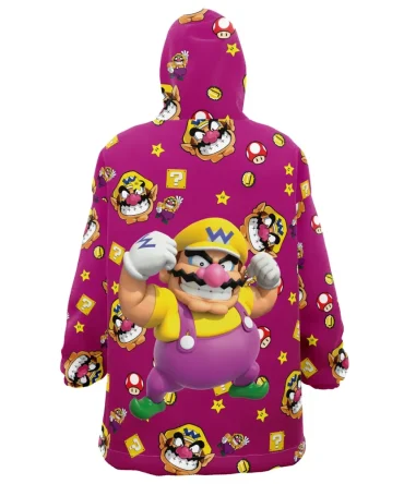 Wario Pattern Mario Bros Nintendo Hooded Blanket Hoodie