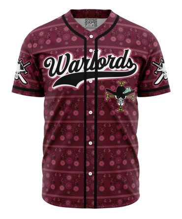 Stylish Warlords Baseball Jersey - Burgundy Pirate Design, Perfect Gift For Anime Fans