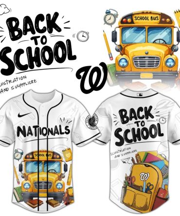 Back To School Nationals Jersey - Fun School Bus Design For Kids & Teens