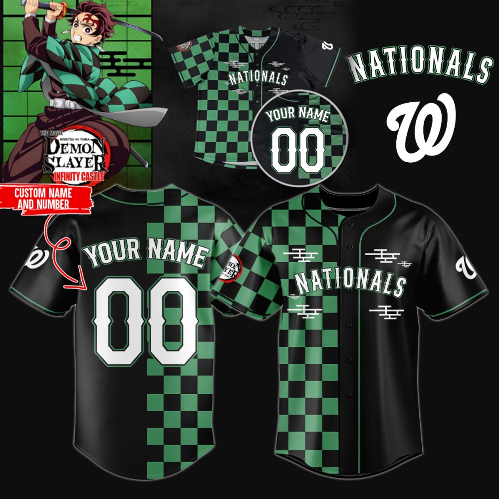 Customizable Anime-Inspired Baseball Jersey - Nationals Theme, Add Your Name & Number!