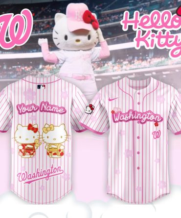 Custom Hello Kitty Washington Jersey – Pink Stripes, Personalize Your Style!