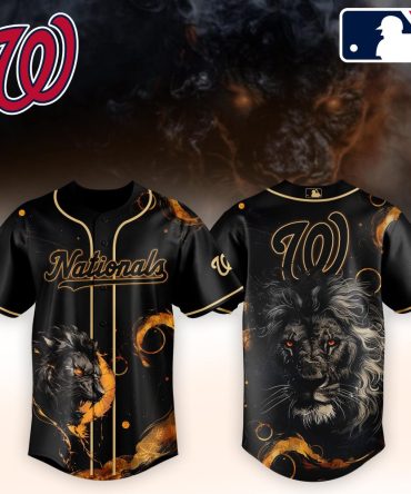 Fierce Lion Washington Nationals Jersey – Bold Black & Gold Mlb Fan Gear