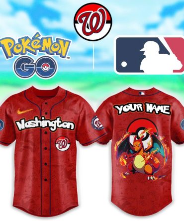 Custom Washington Baseball Jersey - Pokémon Go Charizard Design - Personalize Your Name!