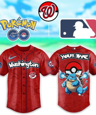 Custom Pokémon Go Washington Baseball Jersey - Blastoise Design, Personalized Name