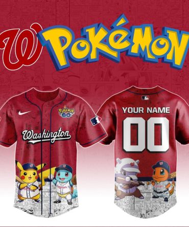 Custom Pokémon Baseball Jersey – Personalized Name & Number, Pikachu & Friends Design