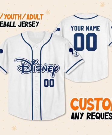 Custom Disney Baseball Jersey - Personalized Name & Number For Kids, Youth, Adults - Unique Gift!