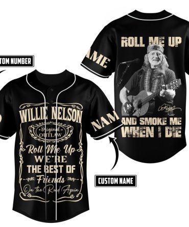 Custom Willie Nelson Baseball Jersey - Personalized Name & Number, Music Legend Fan Gift