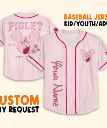 Custom Piglet Baseball Jersey - Personalized For Kids/Youth/Adults - Unique Gift!