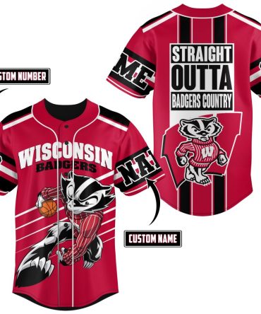 Customizable Wisconsin Badgers Jersey – Basketball Design, Add Name & Number