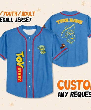 Custom Toy Story Baseball Jersey - Personalized Kids/Youth/Adult Sizes
