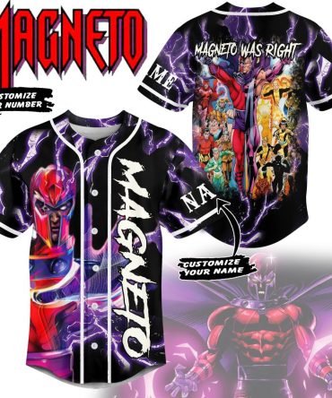 Custom Magneto Baseball Jersey - Personalize Name/Number - Unique Comic Fan Gear