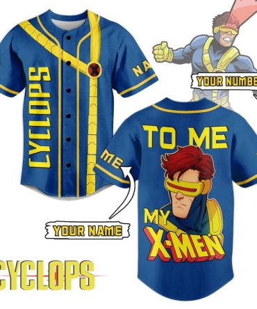 Customize Your Cyclops X-Men Baseball Jersey – Add Name & Number!