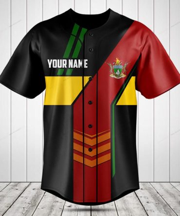 Customizable Zimbabwe Flag Baseball Jersey – Unique Personalized Sportswear