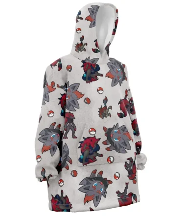 Zoroark Pattern Pokemon Hooded Blanket Hoodie