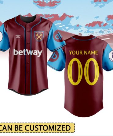 Customizable West Ham Baseball Jersey - Personalize With Your Name & Number!