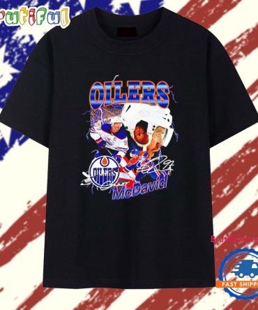 Connor Mcdavid Edmonton Oilers Graphic Signature T Shirt