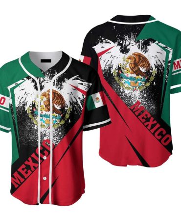 Vibrant Mexican Flag Baseball Jersey - Stylish Patriotic Apparel For Fans - Unisex S-Xxl