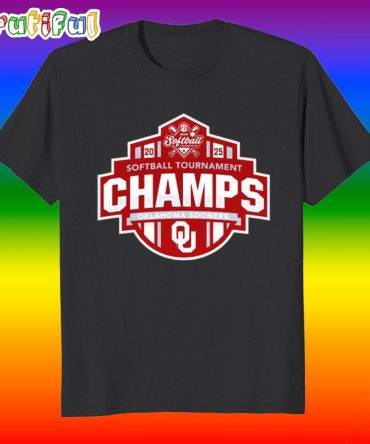 Crimson Oklahoma Sooners 2025 Sec Softball Conference Tournament Champions T Shirt