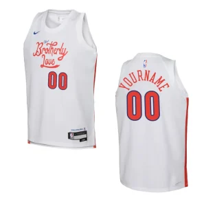 2022-23 Philadelphia 76ers Youth City Edition Custom White Jersey - Alzaintravels