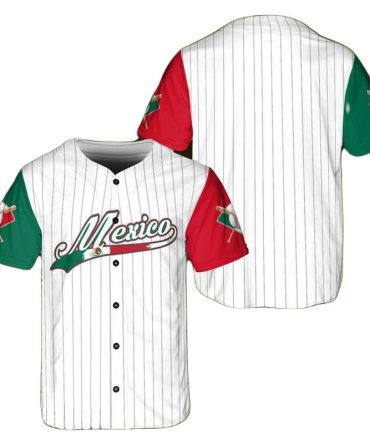 Authentic Mexico Baseball Jersey - Red & Green Sleeves, Stylish & Comfortable For Fans