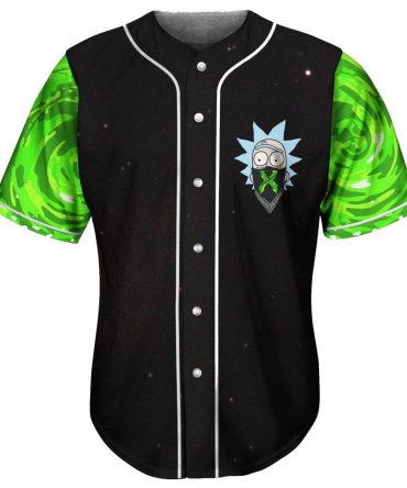 Galaxy Portal Baseball Jersey - Vibrant Green Sleeves, Space Theme, Unisex Casual Wear