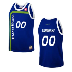 Atlanta Hawks Custom Hardwood Classics Fashion Jersey Blue - Alzaintravels