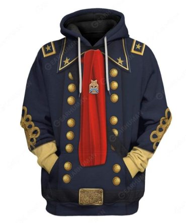 Historical Hoodie George Armstrong Custer Costume 3D Apparel Hoodie Adult Unisex