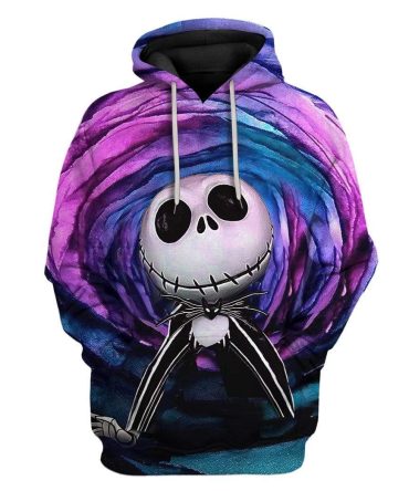 Tnbc Hoodie Jack Skellington Illusion Pink Blue Hoodie Colorful