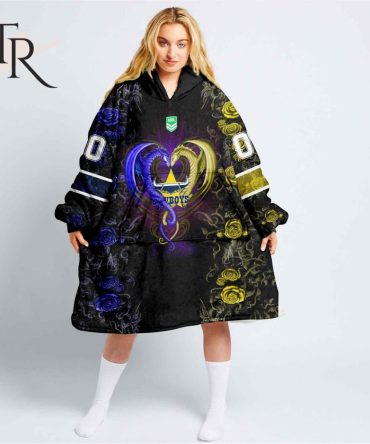 Custom Name And Number Nrl North Queensland Cowboys Rose Dragon Oodie Blanket Hoodie