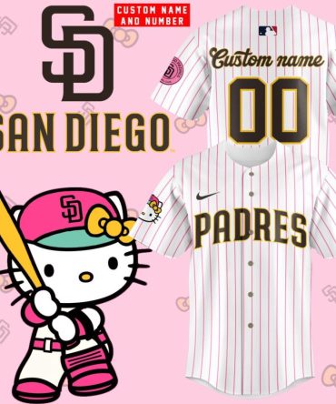 Custom San Diego Padres X Hello Kitty Jersey – Personalize Name & Number!