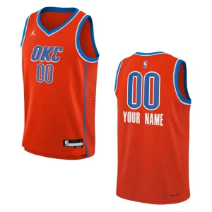 Oklahoma City Thunder 2022-23 Statement Edition Youth Custom Orange Jersey - Alzaintravels