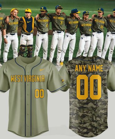 Custom West Virginia Baseball Jersey - Personalized Name & Number - Camo Style