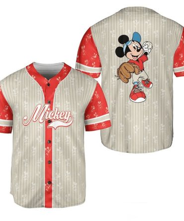 Vintage Mickey Baseball Jersey - Retro Style Sportswear For Disney Fans