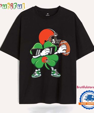 Dabbing Shamrock St Patricks Day Cleveland Browns Nfl 2025 T Shirt