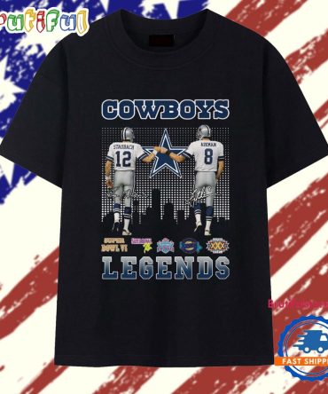 Dallas Cowboys Staubach Aikman Football Legends 2025 T Shirt