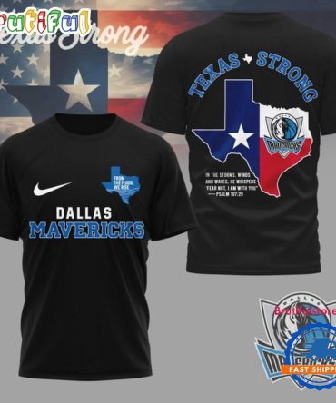 Dallas Mavericks Texas Strong 2025 Black 3D Shirt