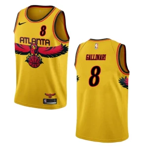 Danilo Gallinari Atlanta Hawks 2021 City Edition Throwback Jersey Yellow - Alzaintravels