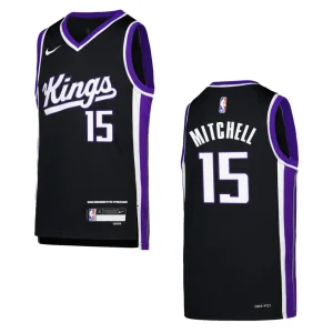 2023-24 Sacramento Kings Youth Icon Edition Davion Mitchell Black Jersey - Alzaintravels