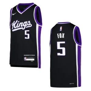 2023-24 Sacramento Kings Youth Icon Edition De'Aaron Fox Black Jersey - Alzaintravels