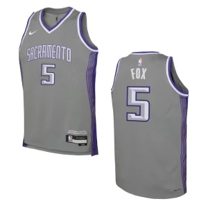 Sacramento Kings 2022-23 City Edition Youth De'Aaron Fox Grey Jersey - Alzaintravels