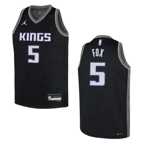 Sacramento Kings 2022-23 Statement Edition Youth De'Aaron Fox Black Jersey - Alzaintravels