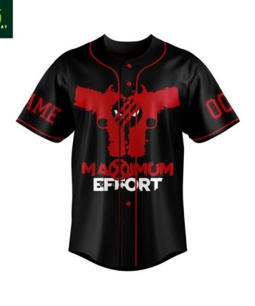 Maximum Effort Baseball Jersey - Bold Graphic Tee For Fans - Premium Quality!
