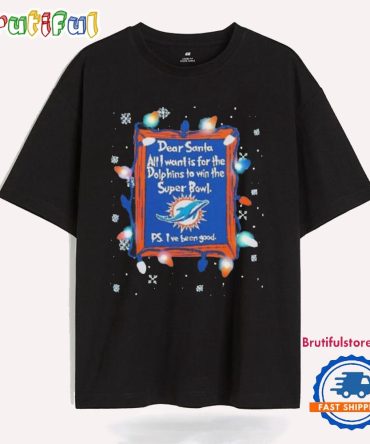 Dear Santa Miami Dolphins Christmas Lights T Shirt