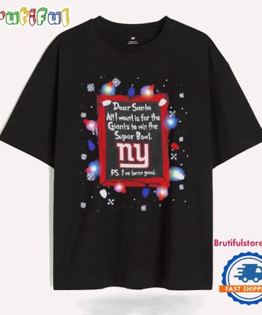 Dear Santa New York Giants Christmas Lights T Shirt